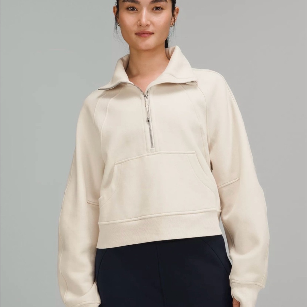 Lululemon Scuba Oversized Funnel Neck Half-Zip White Opal XS/S